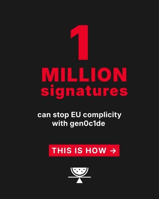 The world feels really heavy right now, but we can’t turn away. Doing something is the best way to feel a bit better about the current situation.
The genocide in Gaza continues, and the EU’s complicity must end. Join us in signing the European Citizen Initiative to stop EU complicity with Israel.
Link in bio. #JusticeForPalestine